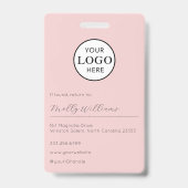 Blush Pink Script Logo Photo Makeup Badge バッジ (裏面)