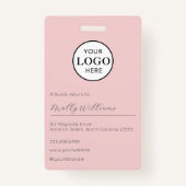 Blush Pink Script Logo Photo Makeup Badge バッジ (裏面)