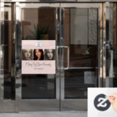 Blush Pink Script Logo Photo Makeup Studio ウィンドウサイン (オフィスドア)