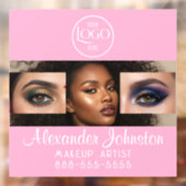 Blush Pink Script Logo Photo Makeup Studio ウィンドウサイン (シート2)