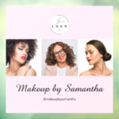 Blush Pink Script Logo Photo Makeup Studio ウィンドウサイン (シート3)