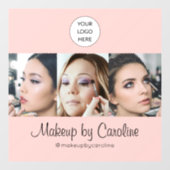 Blush Pink Script Logo Photo Makeup Studio ウィンドウサイン (シート)