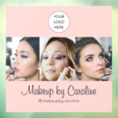 Blush Pink Script Logo Photo Makeup Studio ウィンドウサイン (シート3)