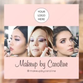 Blush Pink Script Logo Photo Makeup Studio ウィンドウサイン