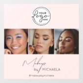 Blush Pink Script Logo Photo Makeup Studio  ウィンドウサイン (シート)