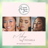 Blush Pink Script Logo Photo Makeup Studio  ウィンドウサイン (シート3)