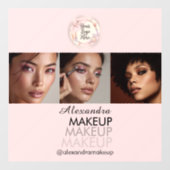 Blush Pink Script Logo Photo Makeup Studio ウィンドウサイン (シート)