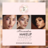 Blush Pink Script Logo Photo Makeup Studio ウィンドウサイン (シート2)