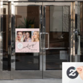 Blush Pink Script Logo Photo Makeup Studio ウィンドウサイン (オフィスドア)