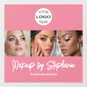 Blush Pink Script Logo Photo Makeup Studio ウィンドウサイン (シート)