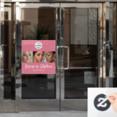 Blush Pink Script Logo Photo Makeup Studio ウィンドウサイン (オフィスドア)