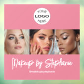 Blush Pink Script Logo Photo Makeup Studio ウィンドウサイン (シート3)