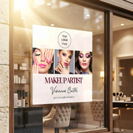 Blush Pink Script Logo Photo Makeup Studio ウィンドウサイン