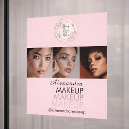 Blush Pink Script Logo Photo Makeup Studio ウィンドウサイン