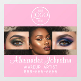 Blush Pink Script Logo Photo Makeup Studio ウィンドウサイン