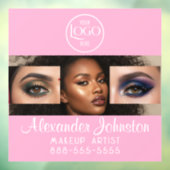 Blush Pink Script Logo Photo Makeup Studio ウィンドウサイン (シート3)