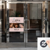 Blush Pink Script Logo Photo Makeup Studio ウィンドウサイン (オフィスドア)