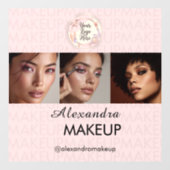 Blush Pink Script Logo Photo Makeup Studio ウィンドウサイン (シート)