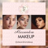 Blush Pink Script Logo Photo Makeup Studio ウィンドウサイン (シート2)