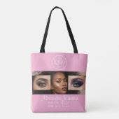 Blush Pink Script Logo Photo Makeup Studio トートバッグ (裏面)