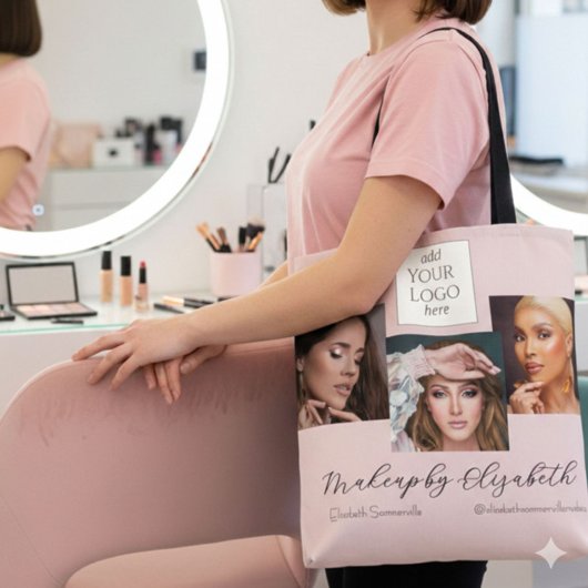 Blush Pink Script Logo Photo Makeup Studio トートバッグ