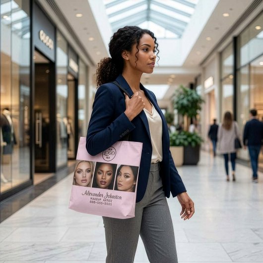 Blush Pink Script Logo Photo Makeup Studio トートバッグ