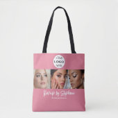 Blush Pink Script Logo Photo Makeup Studio トートバッグ (正面)