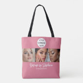 Blush Pink Script Logo Photo Makeup Studio トートバッグ (裏面)