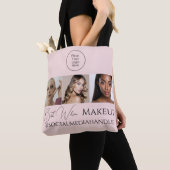 Blush Pink Script Logo Photo Makeup Studio Tote  トートバッグ (クローズアップ)
