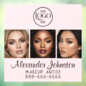 Blush Pink Script Logo Photo Makeup Studio Window ウィンドウサイン (シート3)