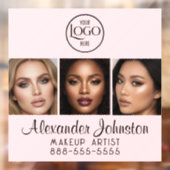 Blush Pink Script Logo Photo Makeup Studio Window ウィンドウサイン (シート2)