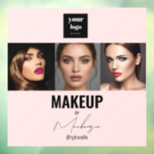 Blush Pink Script Logo Photo Makeup Studio Window  ウィンドウサイン (シート3)