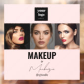 Blush Pink Script Logo Photo Makeup Studio Window  ウィンドウサイン (シート2)