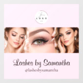 Blush Pink Script Logo Photo Makeup Studio Window ウィンドウサイン (シート)