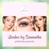 Blush Pink Script Logo Photo Makeup Studio Window ウィンドウサイン (シート3)