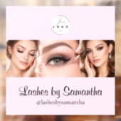 Blush Pink Script Logo Photo Makeup Studio Window ウィンドウサイン (シート2)