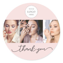 Blush Pink Script Logo Photo Makeup Thank You