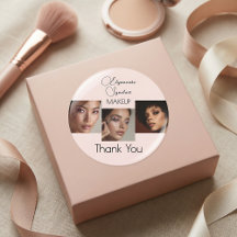 Blush Pink Script Logo Photo Makeup Thank You Clas