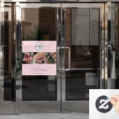 Blush Pink Script Logo Photo Nail Studio  ウィンドウサイン (オフィスドア)