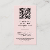 Blush Pink Script Logo QR Code Hair Extension 名刺 (裏面)