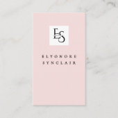 Blush Pink Script Logo QR Code Lashes 名刺 (正面)