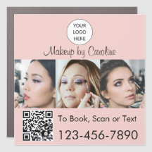 Blush Pink Script Logo QR Code Photo Makeup