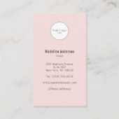 Blush Pink Script Logo QR Code Photo Makeup 名刺 (裏面)