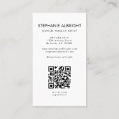 Blush Pink Script Logo QR Code Photo Makeup 名刺 (裏面)