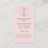 Blush Pink Script Logo QR Code Photo Makeup 名刺 (裏面)