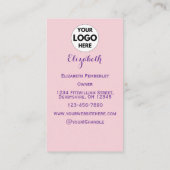 Blush Pink Script Logo QR Code Photo Makeup 名刺 (裏面)
