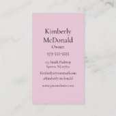 Blush Pink Script Logo QR Code Photo Nail Salon 名刺 (裏面)