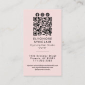 Blush Pink Script Logo QR Social Hair Extension 名刺 (裏面)