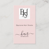 Blush Pink Script Logo QR Social Hair Extension 名刺 (正面)