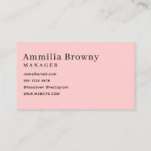 Blush Pink Script | Minimalist Modern Elegant  名刺 (裏面)